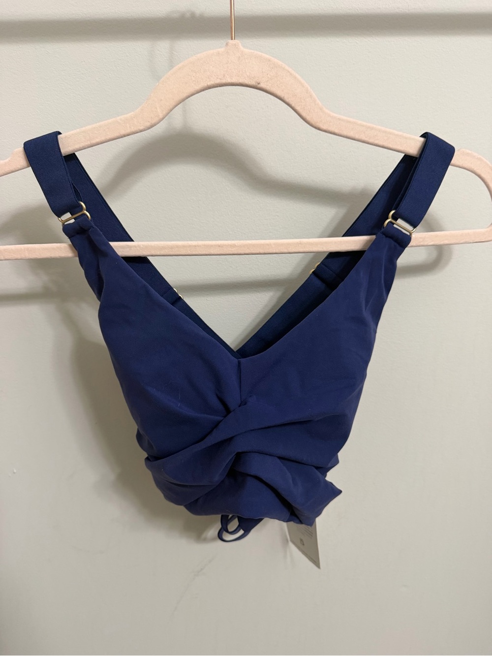 BuffBunny Candy Wrap Navy Twisted Front Sports Bra